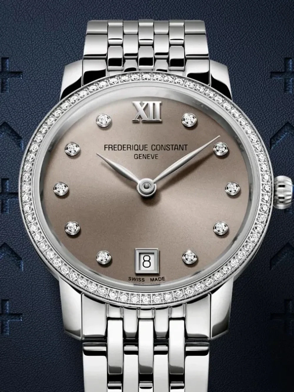 NWT Frederique Constant Classic Slimline  Ladies Diamond Watch